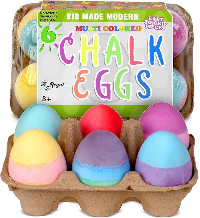 Kid Made Modern Sidewalk Chalk Set for Kids - Washable, Colored Egg Chalk with 3 Layer for Outdoo... | Amazon (US)