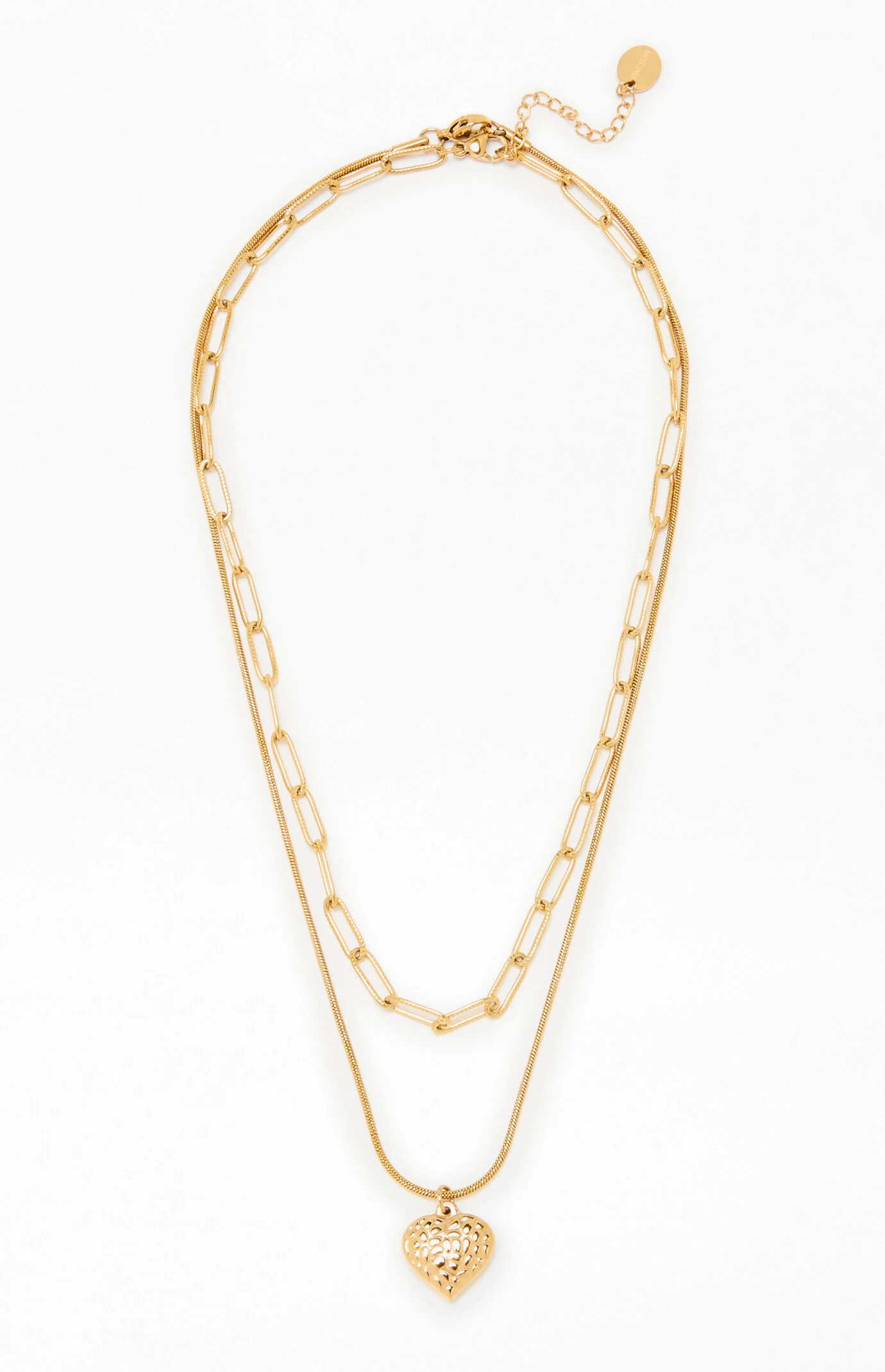 Heart Layered Necklace in Gold | PacSun