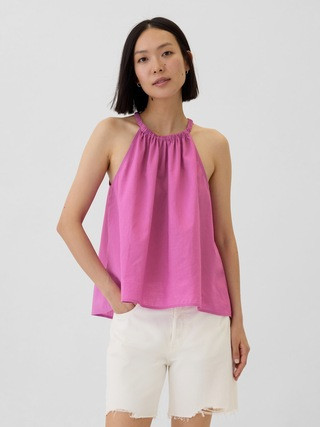 Linen-Blend Halter Top | Gap Factory