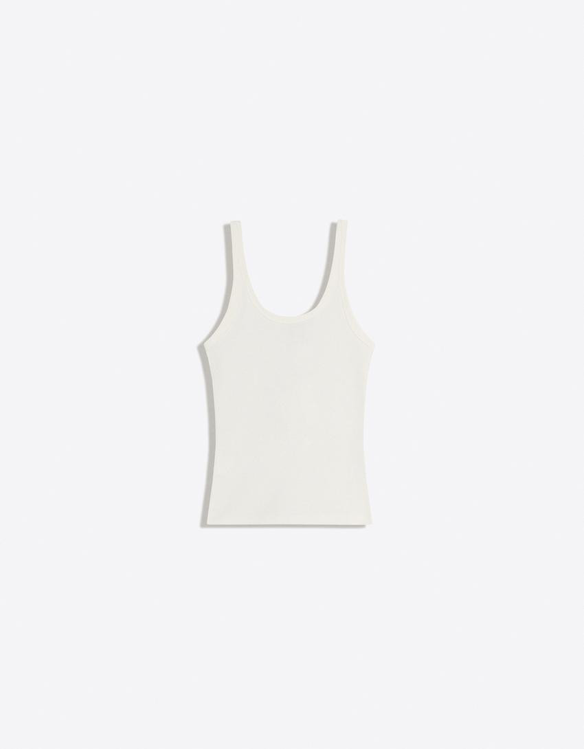 Ribbed vest top | Bershka UK