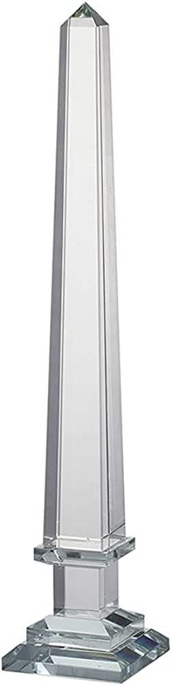 A&B Home Crystal Obelisk-Large Clear Glass Obelisk Home Décor Tabletop Decorative,4"x4"x20" | Amazon (US)
