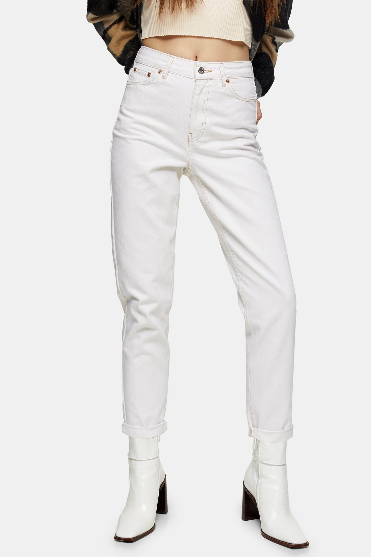 Ecru Mom Tapered Jeans | Topshop UK