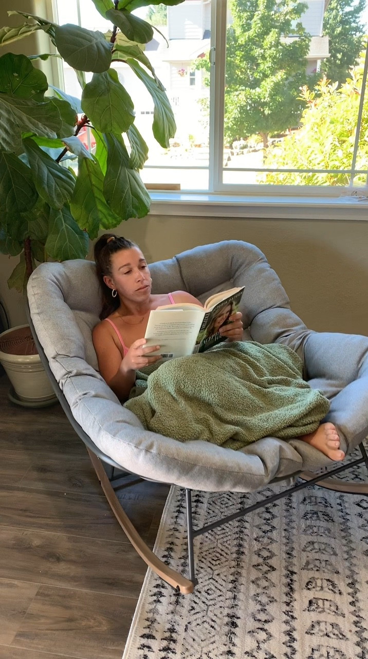 The most comfort	able oversized plush rocking chair that you can use indoors or outdoors! 

#LTKHome #LTKSaleAlert #LTKVideo