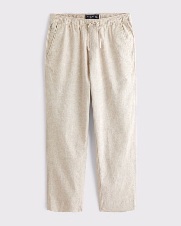 Loose Linen-Blend Pull-On Pant | Abercrombie & Fitch (US)