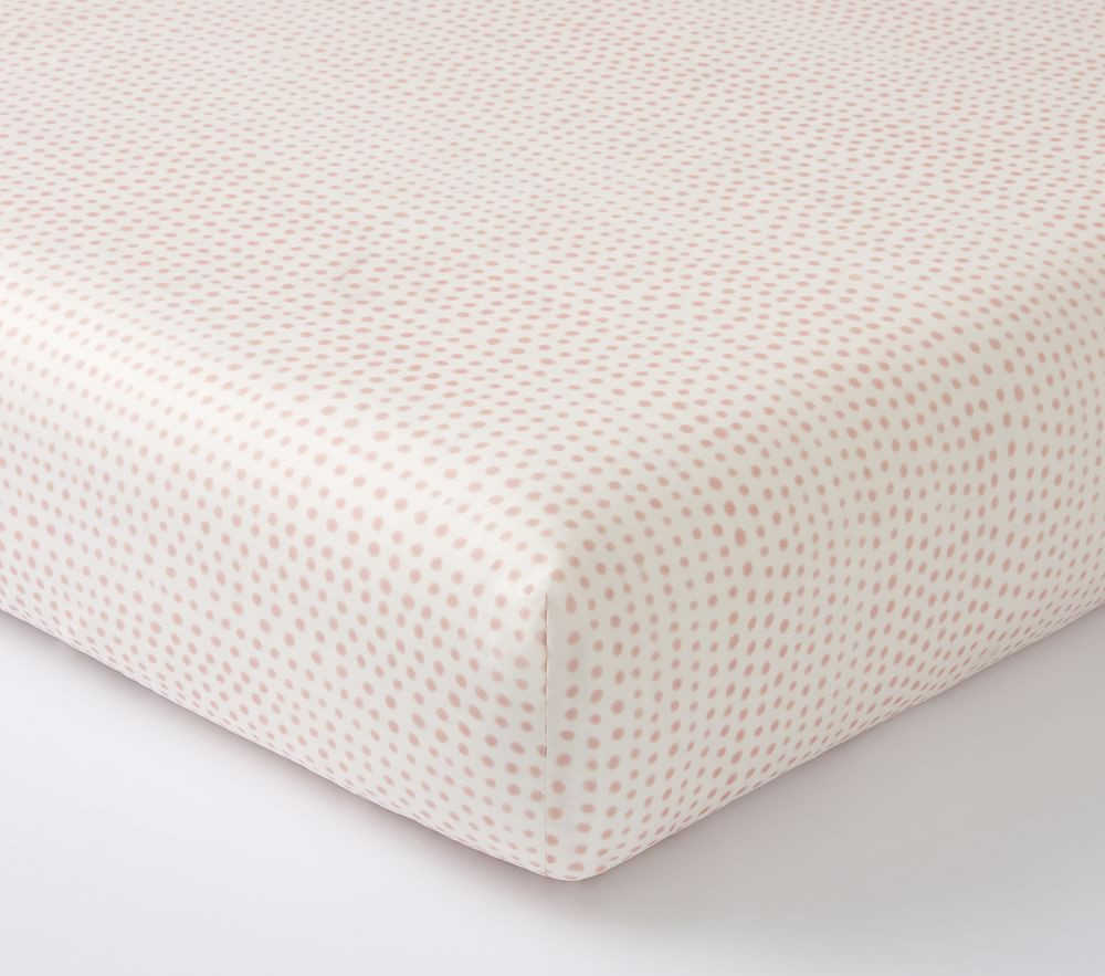 Falling Dot Organic Cotton Crib Fitted Sheet | Pottery Barn Kids
