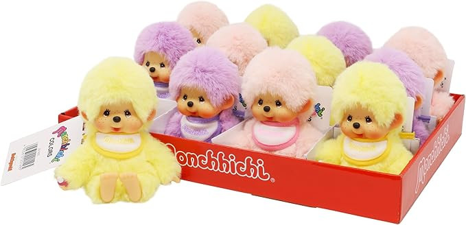 Sekiguchi 201495-Monchhichi Original, Assorted Yellow, Purple and Pink, Plush Animal Approximatel... | Amazon (US)