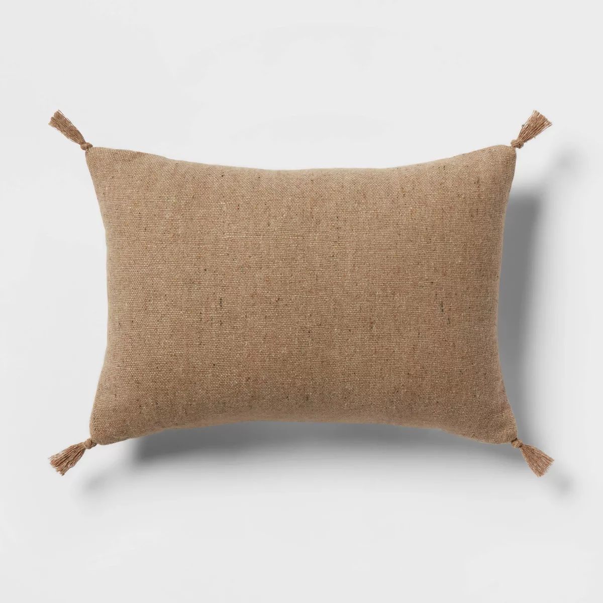 Oblong Traditional Tweed Decorative Throw Pillow Natural Brown - Threshold™ | Target