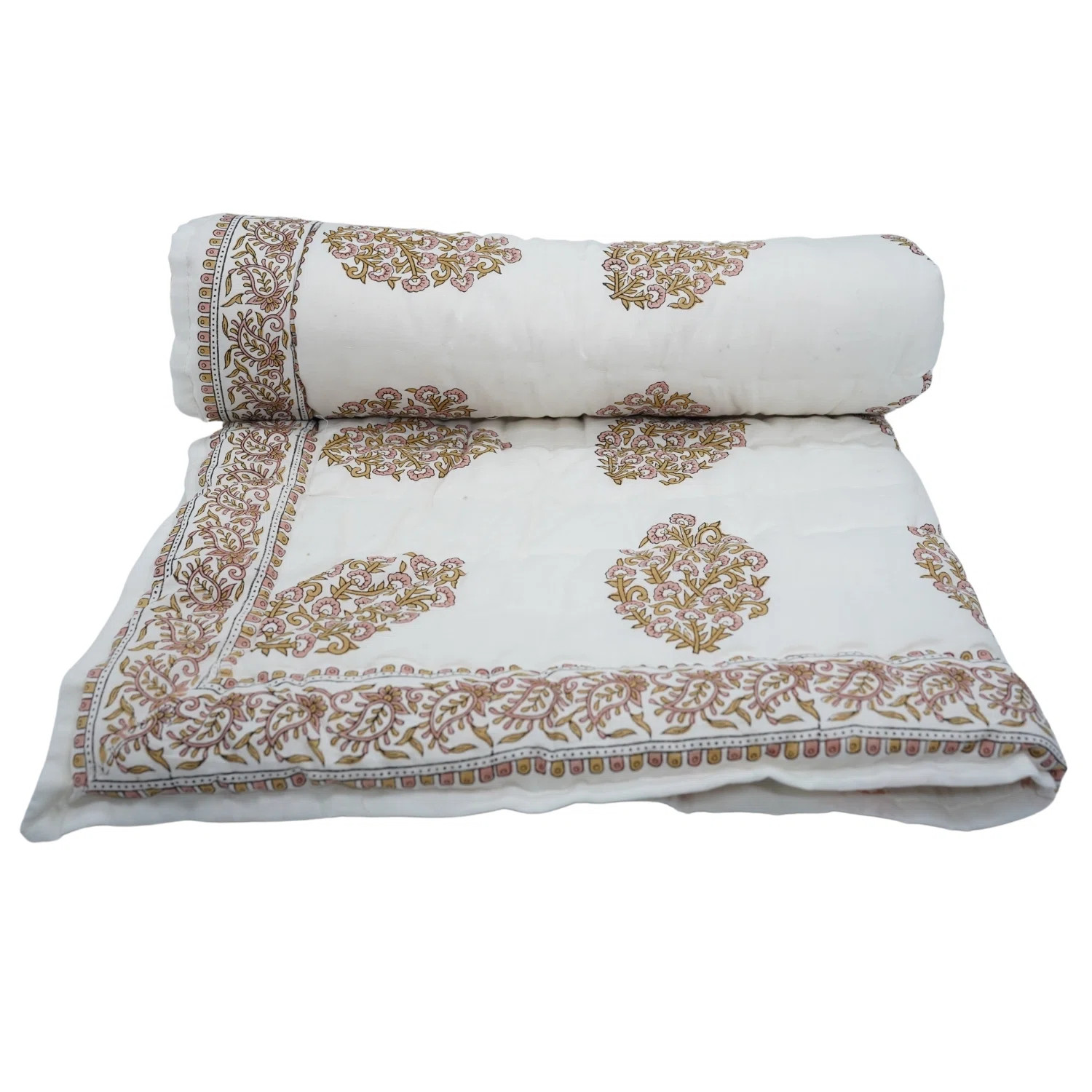 Fabdivine Floral Print Quilt Traditional Bedding Quilt, Guldasta | Wayfair | Wayfair North America