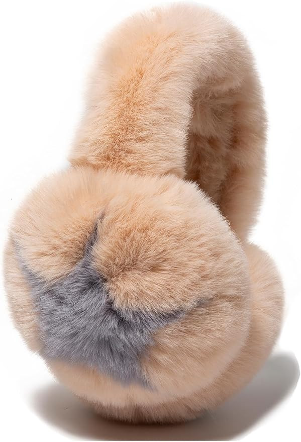 Fuzzy Earmuffs for Women Girls Foldable Trendy Star Pattern Ear Covers Plush Headband Outdoor Win... | Amazon (US)