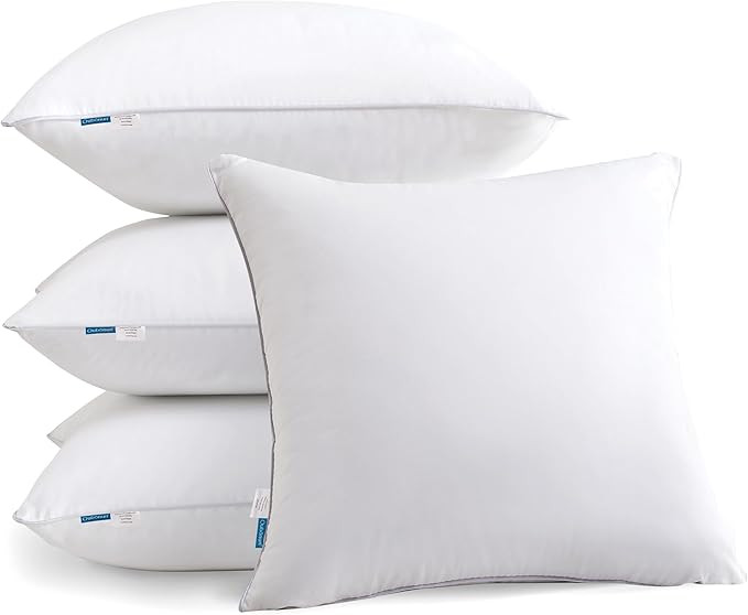 Oubonun 20"x20" Pillow Inserts (Set of 4) - 100% Cotton Cover, Square Throw Pillow Inserts for Co... | Amazon (US)