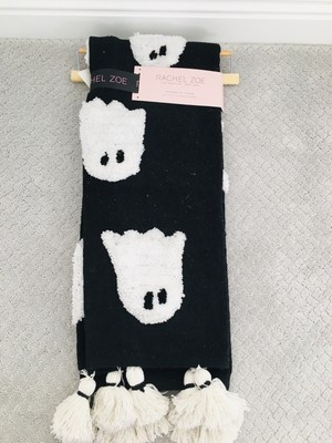Rachel Zoe Throw Halloween Blanket Black/white GHOST 50 x 60  NWT. Tik Tok | eBay US