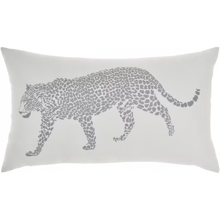 Mina Victory Outdoor Raised Print Leopard Lumbar Throw Pillow | Target