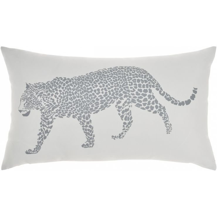 Mina Victory Outdoor Raised Print Leopard Lumbar Throw Pillow | Target