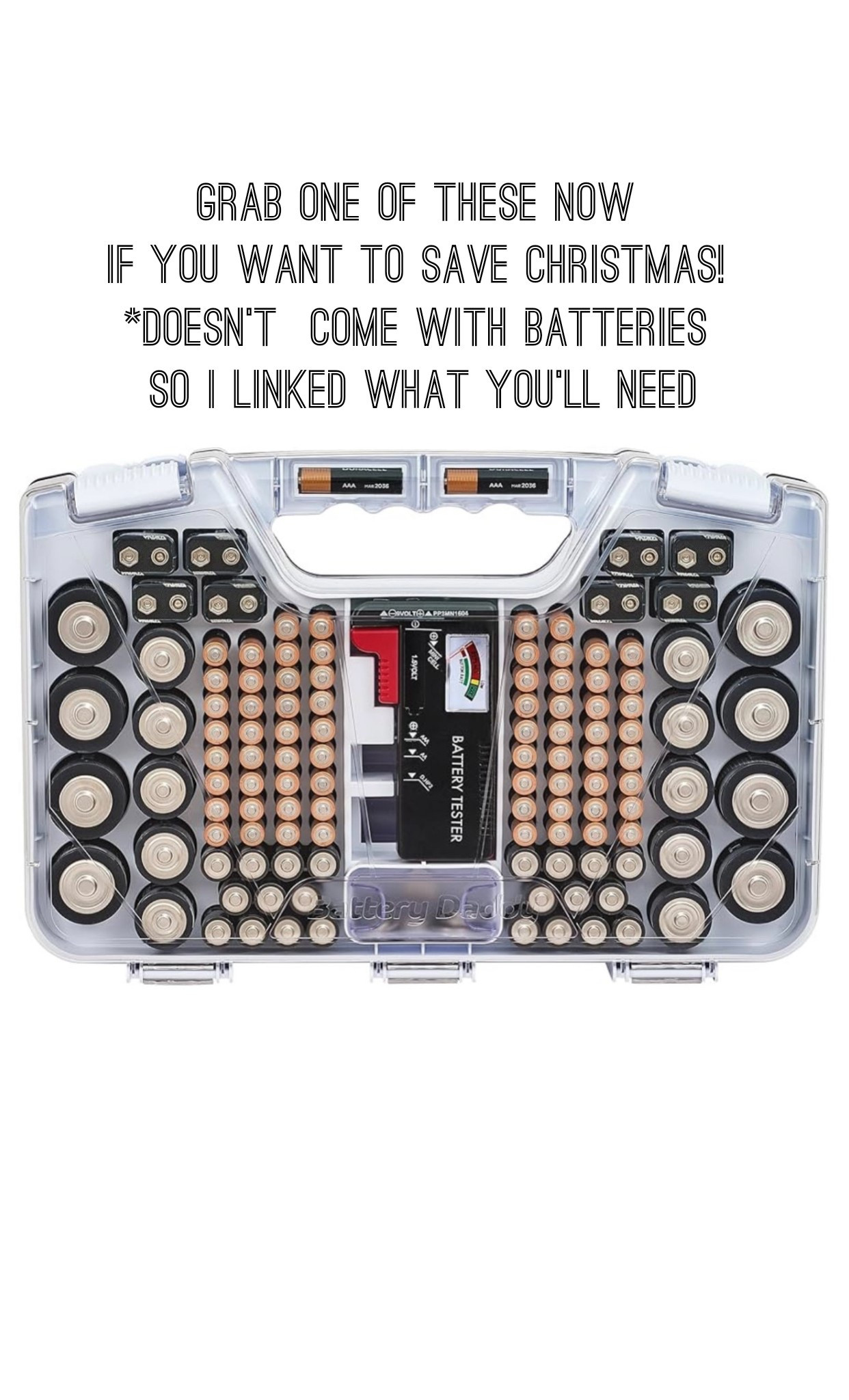 No one likes to scramble for batteries on Christmas morning - fill this guy up and you will be so prepared! 

#LTKHoliday #LTKmomlife #LTKHome