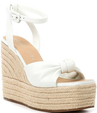 Shanessa Knot Leather Jute Platform Wedge Sandals | Dillard's