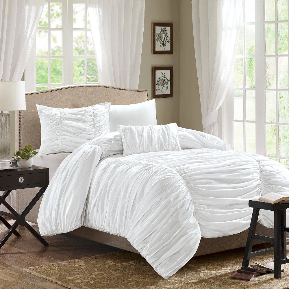 White Pacifica Comforter Set King 4pc, Adult Unisex | Target