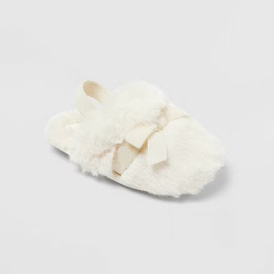 Toddler Adler Plush Scuff Slippers - Cat & Jack™ White 9T-10T | Target