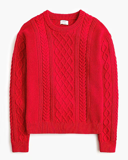 Cable crewneck sweater | J.Crew Factory
