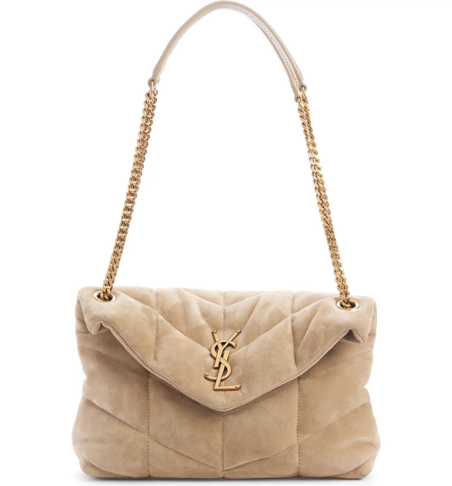 Saint Laurent Medium Puffer Suede Shoulder Bag | Nordstrom | Nordstrom