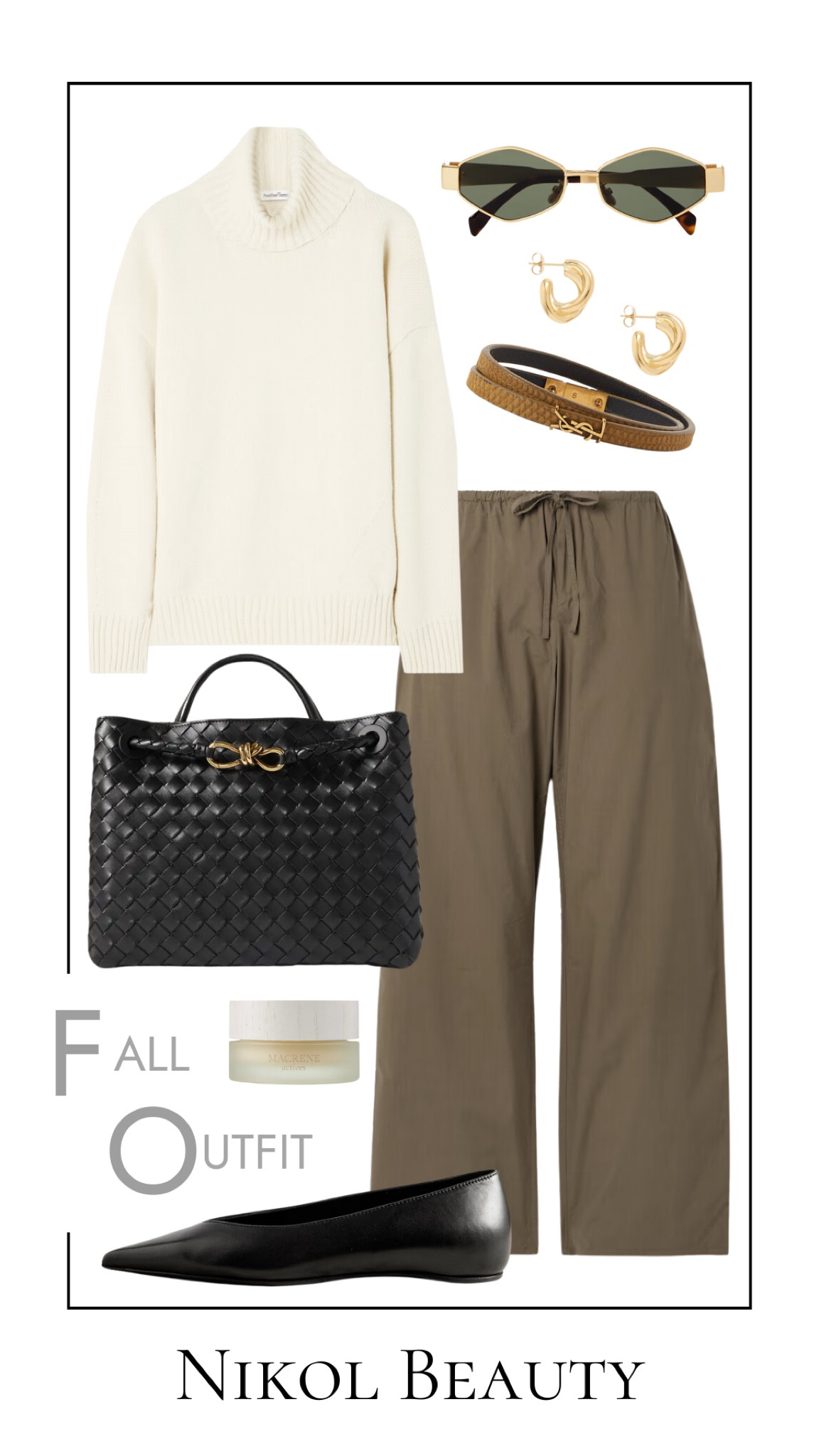 Effortless elegance in neutrals.  This fall, I'm loving a mix of timeless staples—straight-leg organic cotton pants, a cozy recycled cashmere turtleneck, chic ballet flats, and a statement leather tote. Perfect for a day out or a laid-back meeting. #FallChic #CasualElegance #SustainableStyle #BalletFlats #OrganicCotton #RecycledCashmere #BottegaVeneta #Toteme #Matteau #AnotherTomorrow #OOTD #LuxuryFashion #EffortlessStyle



#LTKShoeCrush #LTKStyleTip #LTKItBag