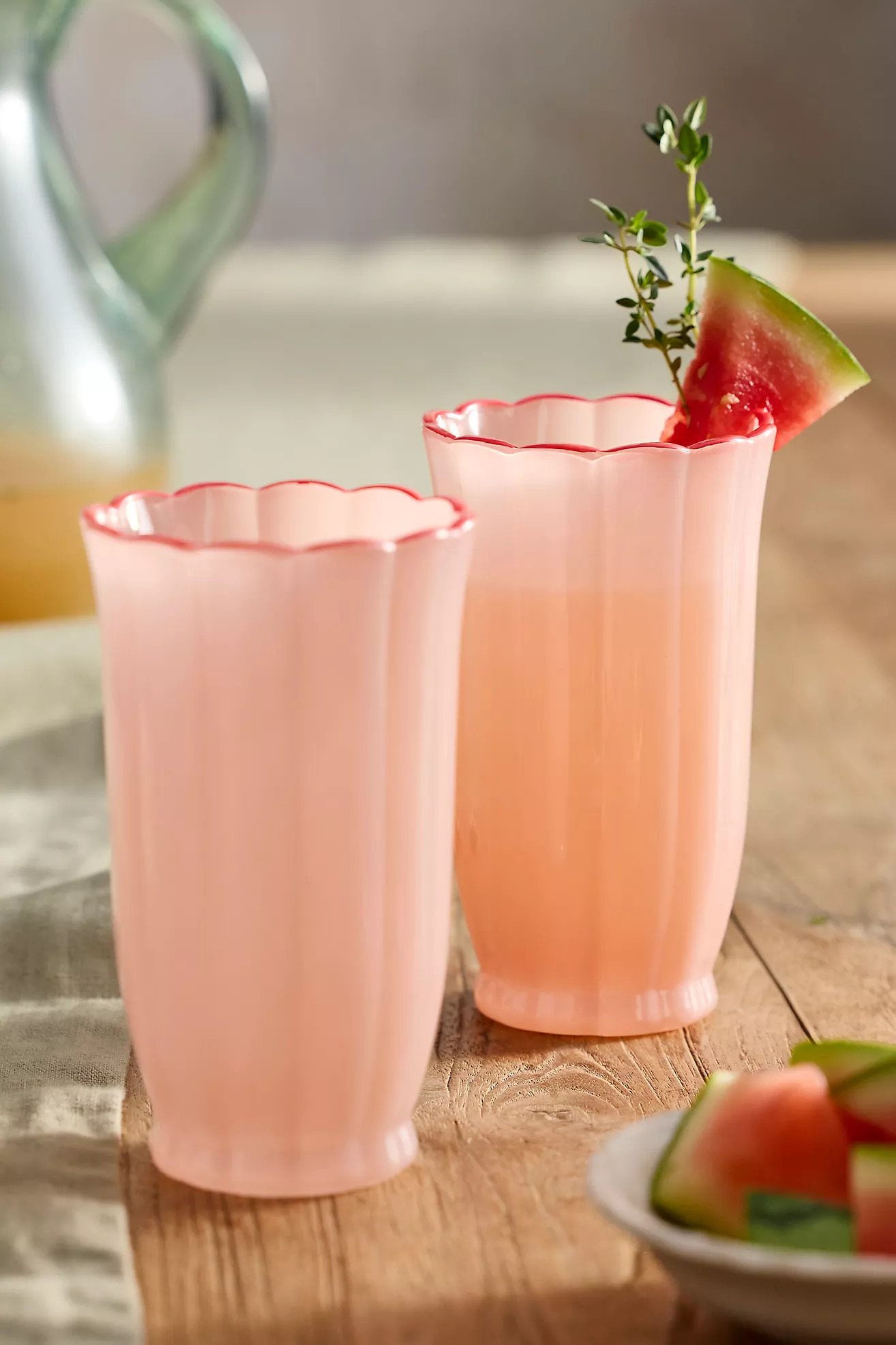 Ruffle Rim Water Glasses, Set of 2 | Anthropologie (US)