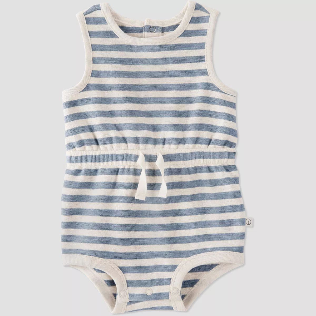Little Planet by Carter’s Organic Baby Striped Romper - Gray | Target