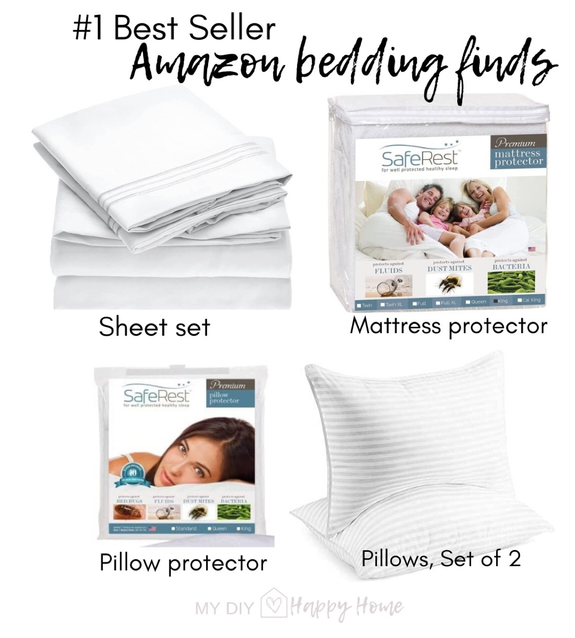 Looking to update your bedding? These are some of the top selling items on Amazon.

Sheet sets come in multiple sizes including deep pockets and 43 colors! 

The pillows are the best seller for back, stomach or side sleepers, set of 2. 

Mattress and pillow protectors help protect against liquids, dust mites, and bacteria - great if you have kiddos or pets. 

#LTKhome #LTKFind #LTKstyletip