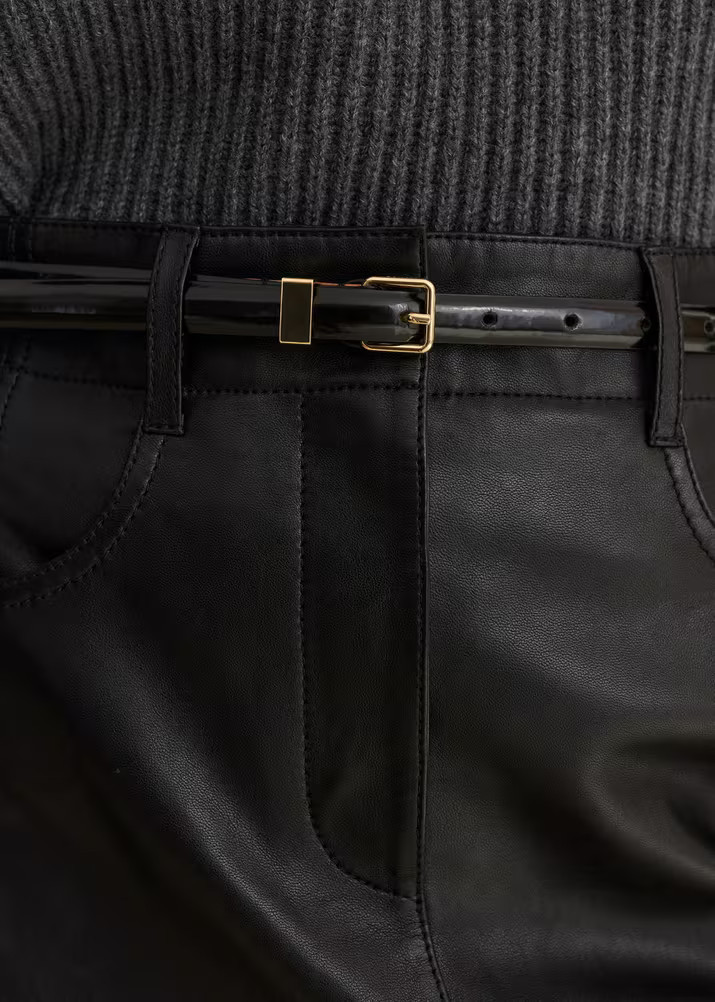 Skinny Smooth Leather Belt Italian Spazzolato Leather | ME+EM Global (Excluding US)