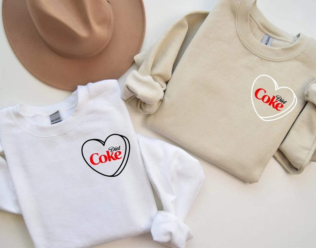Heart Diet Coke Shirt, Diet Coke Sweatshirt, Valentine Gift, Cute Ghost Shirt, Diet Coke Sweatshi... | Etsy (US)