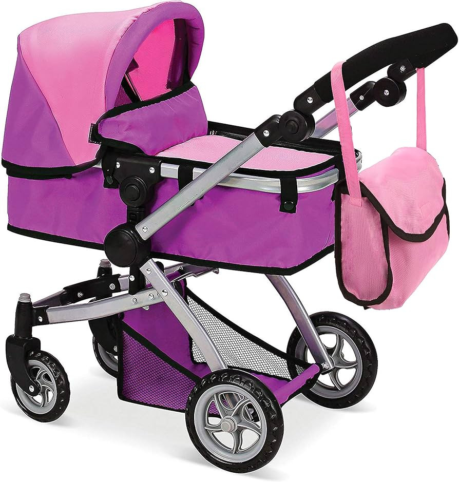 Mommy & Me Foldable Deluxe Toy Baby Doll Stroller with Swiveling Wheels, Adjustable Handle, Conve... | Amazon (US)