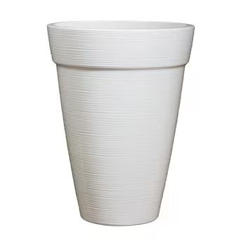 allen + roth 15.79-in W x 21.17-in H Contemporary White Resin Transitional Indoor/Outdoor Planter | Lowe's