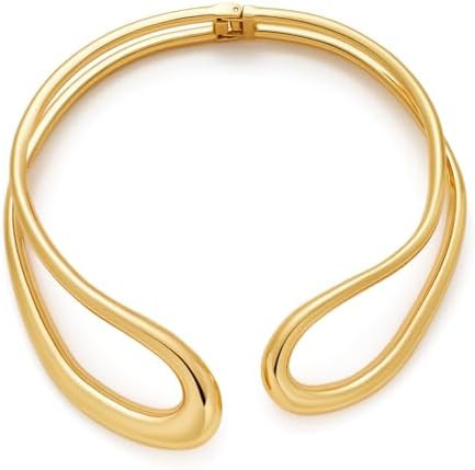 WOWORAMA Chunky Choker Collar Necklace for Women Gold Silver Teardrop Choker Necklace Spring Open... | Amazon (US)