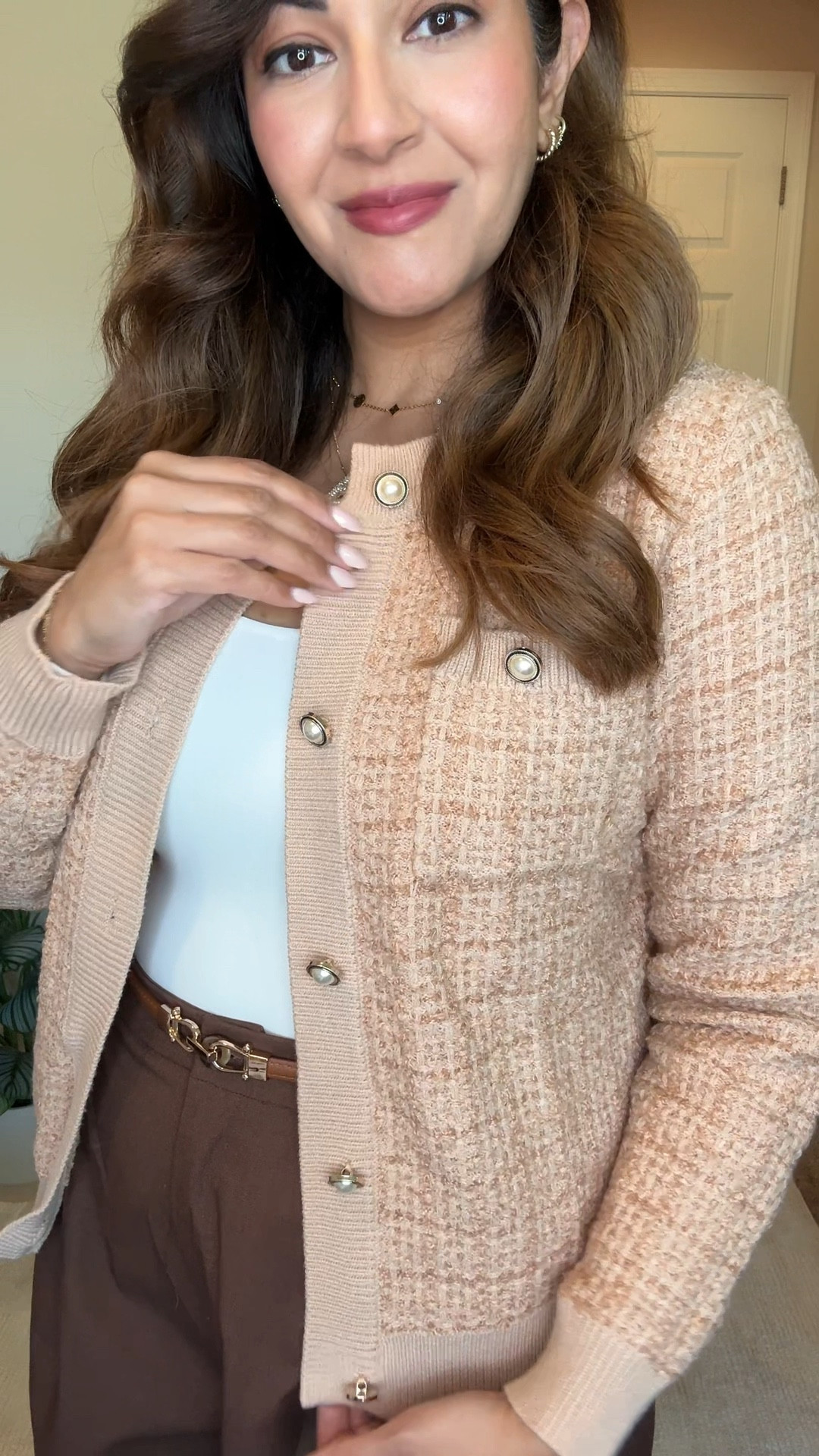 Found the cutest peach tweed cardigan on Amazon. It’s a perfect layering piece for fall and winter. It’s on Amazon prime day and is a great gift idea!

I’m wearing a large 
Use Promo code: IRKCPBFE
For 20% off sweater

Amazon workwear /Over 30 work outfit / midsize workwear / size 12 work outfit / business casual outfit / affordable work outfit / Fall fashion trends / Autumn style inspiration  

#LTKWorkwear #LTKGiftGuide #LTKxPrimeDay