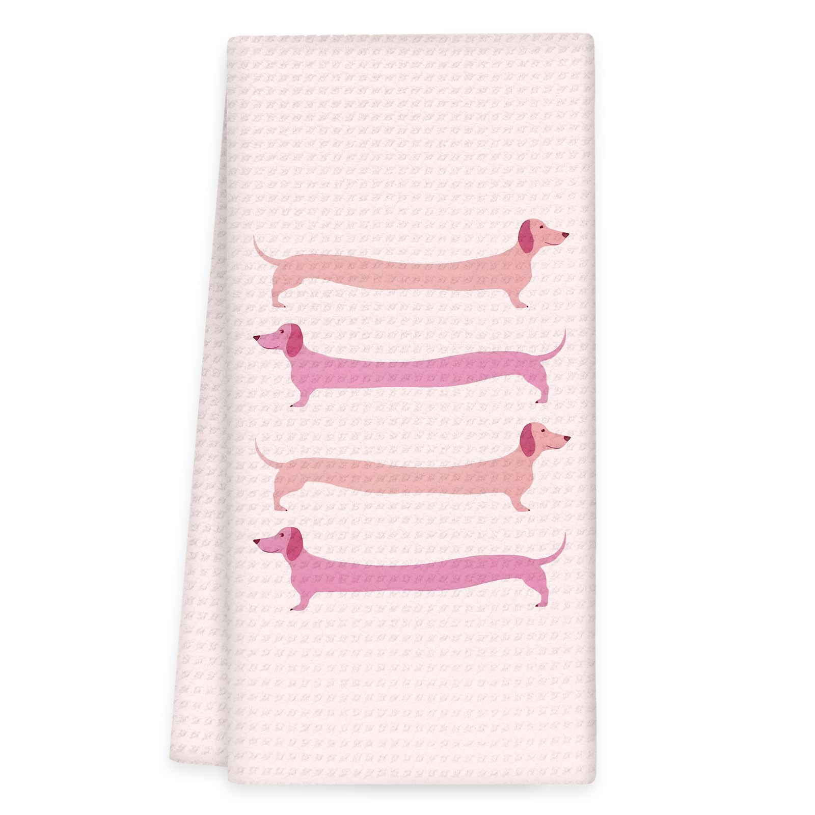 OINDADE Pink Dachshund Decor Kitchen Towels, Pink Preppy Coquette Hand Towels, Pink Dachshund Pre... | Amazon (US)