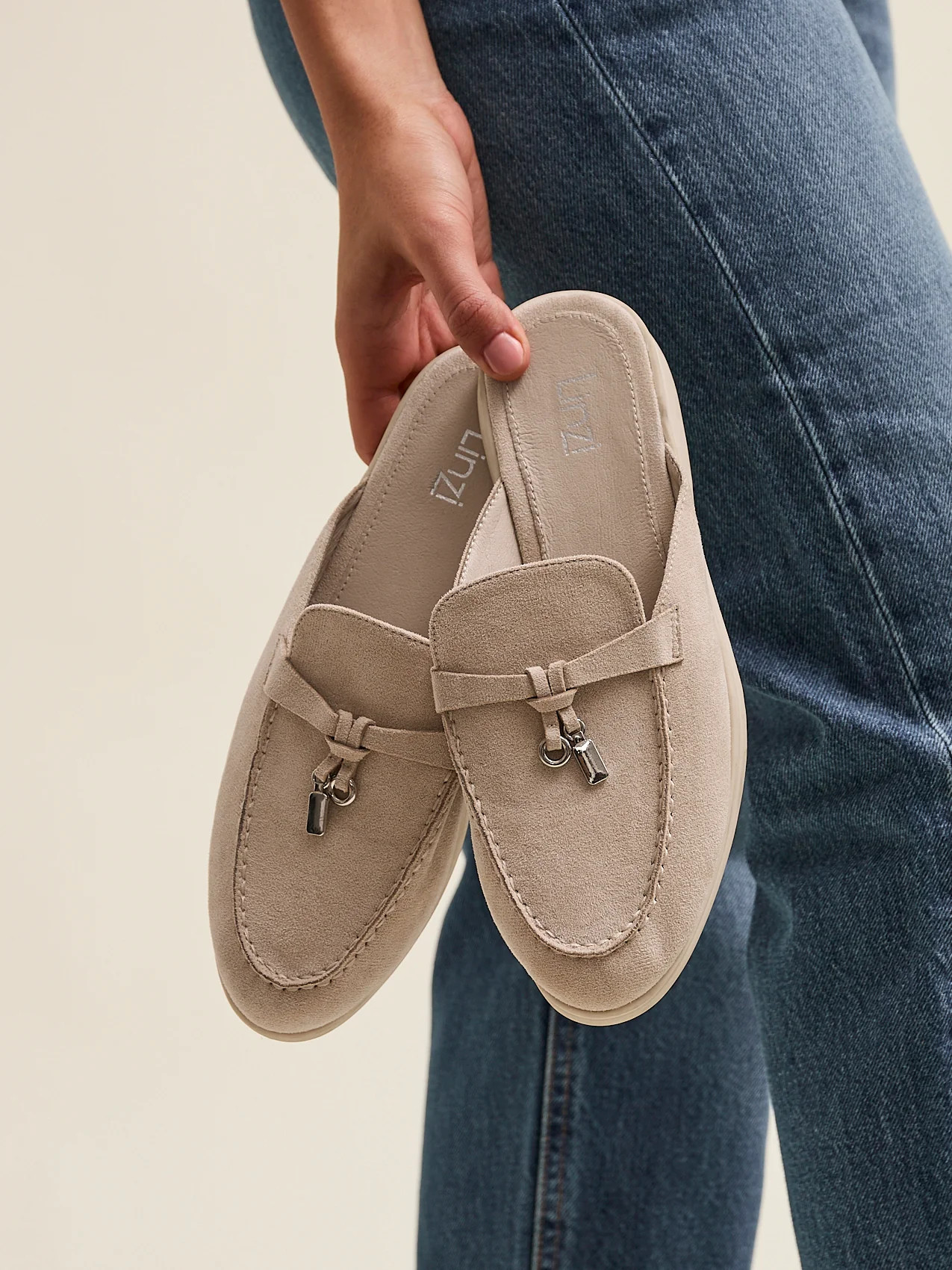 Mocha Faux Suede Slip On Mule | Linzi Shoes