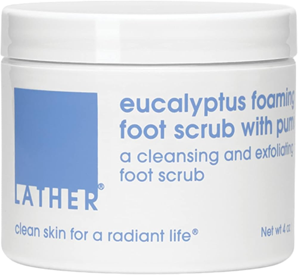 LATHER Foot Scrub with Pumice Stone - Gentle Exfoliating Foaming Foot Scrub for Skin - Cracked He... | Amazon (US)