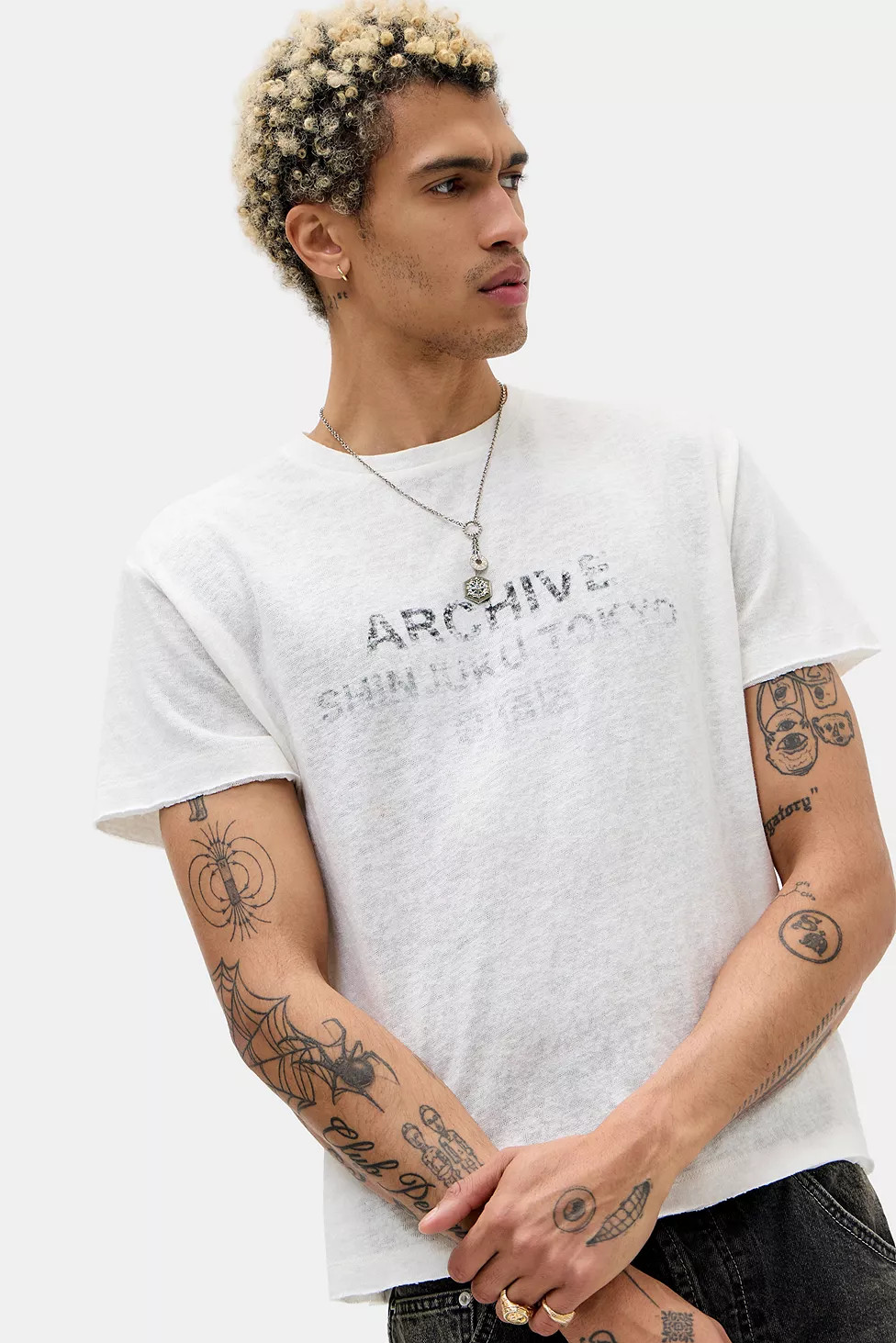 BDG,Urban Outfitters UO Archive Tokyo Short Sleeve Slub T-Shirt - White M | Urban Outfitters UK