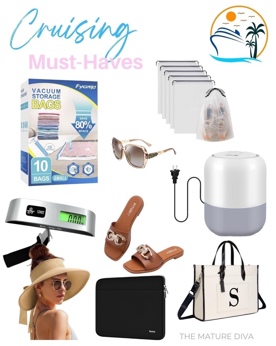 These are Cruise Must-Haves.  These items make cruising easier, so you can enjoy every moment 🙂

Be sure to get your sunglasses, sandals, sun hat, vacuum bags, travel shoe bags and laptop case sleeve to make your cruise stress-free.

Comment SHOP below to receive a DM with the link to this post on my LTK ⬇ 
https://liketk.it/5maKO 

#ltkfindsunder50 #ltktravel
