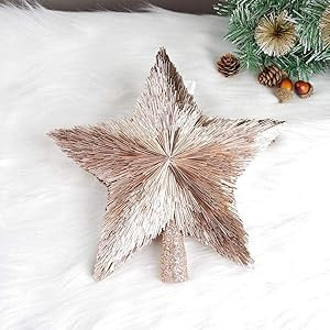 Luxury Christmas Tree Star Topper Handmade Xmas Tree Decorations Unique Christmas Topper Decorati... | Amazon (US)