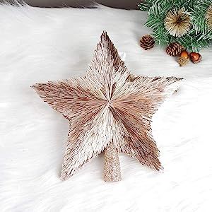 Luxury Christmas Tree Star Topper Handmade Xmas Tree Decorations Unique Christmas Topper Decorati... | Amazon (US)