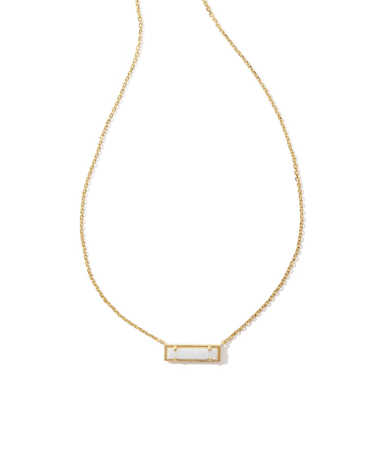 Leanor Gold Short Pendant Necklace in Iridescent Drusy | Kendra Scott
