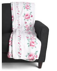 Lovely Rosie Striped Fleece Throw | TJ Maxx