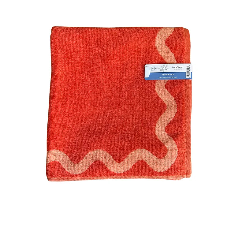 Mainstays by Becky G. & Alejandra 100% Cotton Performance Bath Towel, Orange Scallop | Walmart (US)