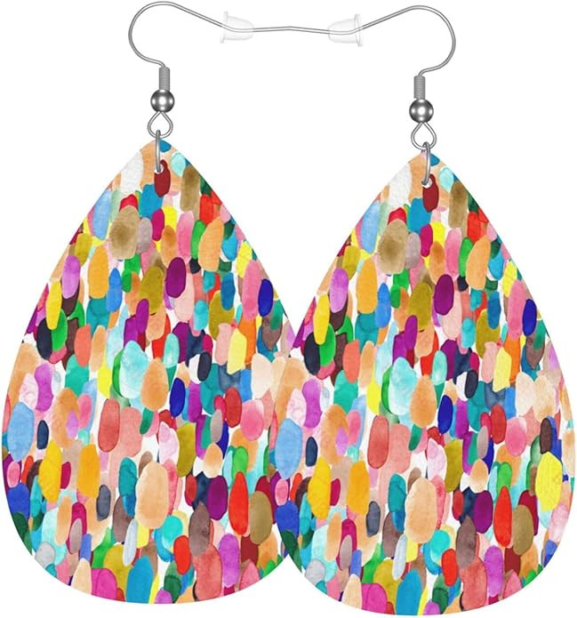 Teardrop Earrings For Women, Dangle Earrings Jewelry For Women, Lightweight Faux Leather Earrings... | Amazon (US)