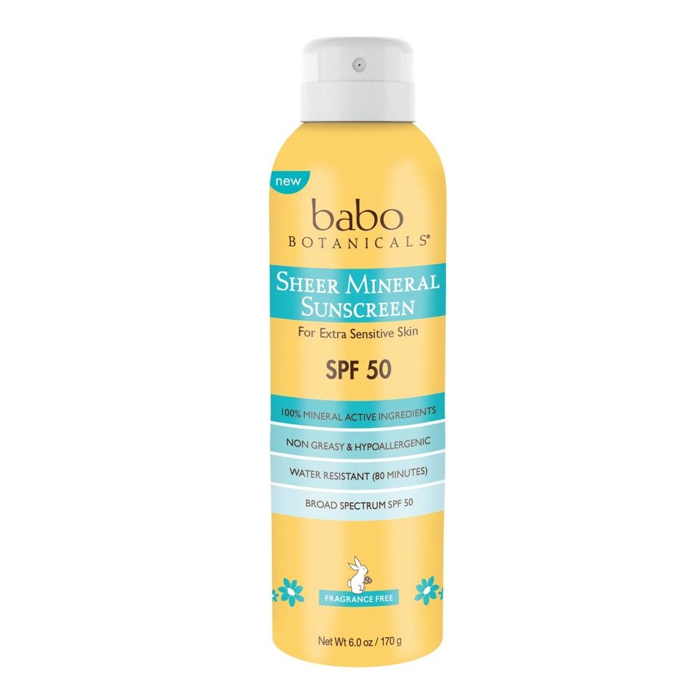 Babo Botanicals Sheer Mineral Sensitive Sunscreen Spray - SPF 50 - 6 fl oz | Target