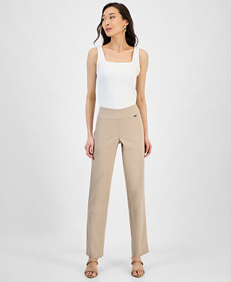 I.N.C. International Concepts Women's Tummy-Control Pull-On Straight-Leg Pants, Created for Macy'... | Macy's
