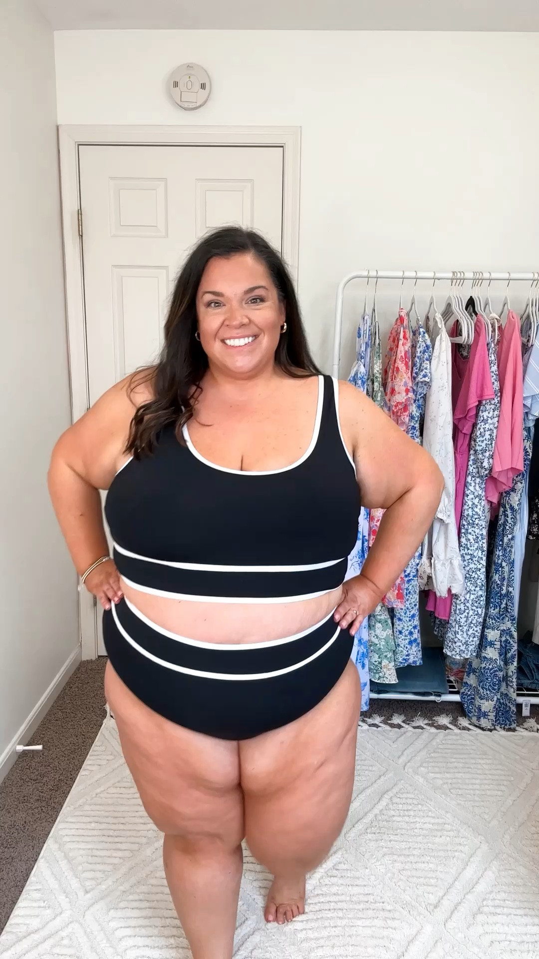 Swim suits I’m loving so far this season! 
Black two piece-22
Pink color blocked-24
Black with ruffle sleeves-22, runs a little big in the chest area
Green striped-2x
Pink two piece-24
Black one shoulder-24


#LTKswim #LTKplussize #LTKstyletip