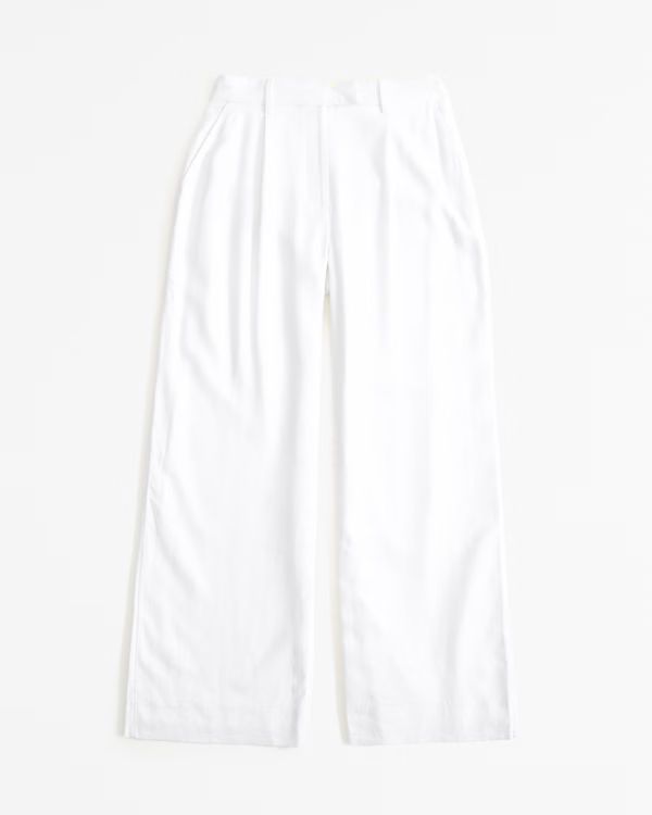 Women's Curve Love A&F Harper Tailored Linen-Blend Pant | Women's | Abercrombie.com | Abercrombie & Fitch (US)