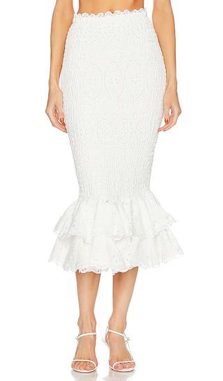 Liliana Midi Skirt in White Fruition | Revolve Clothing (Global)