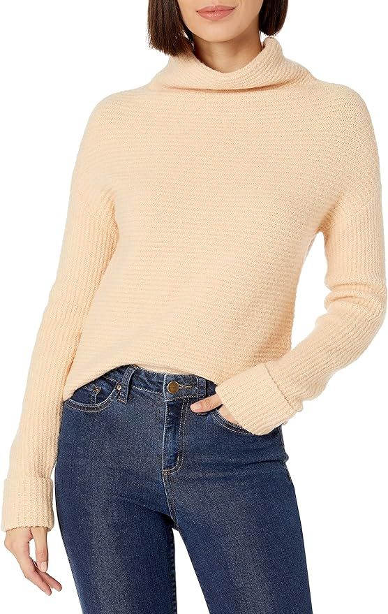 Daily Ritual Women's Cozy Boucle Horizontal Knit Long-Sleeve Mock Neck Sweater | Amazon (US)